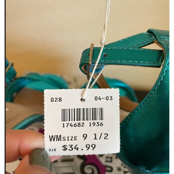 NEW -Brash Metallic Turquoise Blue Odessa Heels - Sz 9.5 - Picture 9 of 11